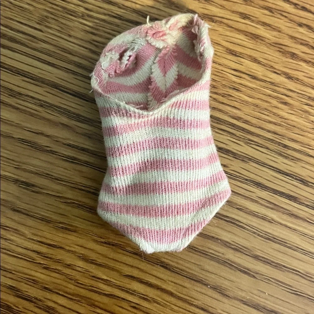 Vintage Barbie Clone Pink & White Striped Bathing Suit Strapless